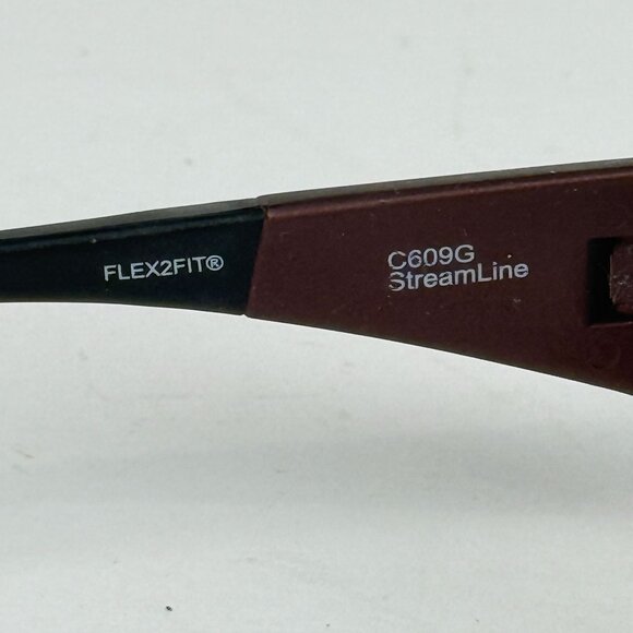 Cocoons Flex2Fit StreamLine Polarized Sunglasses In Burgundy/Gray Arms - Picture 6 of 9
